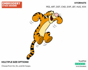 Bouncing - Tigger - Winnie the Pooh - Disney Embroidery Design in 3 sizes & 8 formats