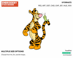 Tigger, Caterpillar - Tigger - Winnie the Pooh - Disney Embroidery Design in 3 sizes & 8 formats