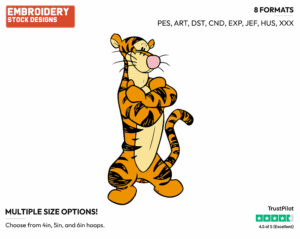 Tigger Arms Crossed - Tigger - Winnie the Pooh - Disney Embroidery Design in 3 sizes & 8 formats