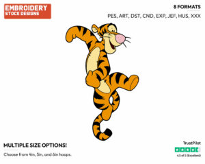 Tigger - Tigger - Winnie the Pooh - Disney Embroidery Design in 3 sizes & 8 formats
