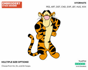 Peeved - Tigger - Winnie the Pooh - Disney Embroidery Design in 3 sizes & 8 formats