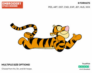 Relaxed - Tigger - Winnie the Pooh - Disney Embroidery Design in 3 sizes & 8 formats