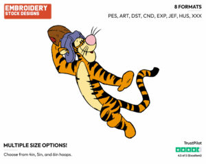 Throwing Football - Tigger - Winnie the Pooh - Disney Embroidery Design in 3 sizes & 8 formats