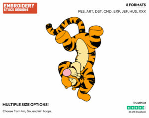 Tigger Standing Upside Down - Tigger - Winnie the Pooh - Disney Embroidery Design in 3 sizes & 8 formats