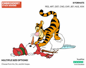 Tigger, Snowman - Tigger - Winnie the Pooh - Disney Embroidery Design in 3 sizes & 8 formats