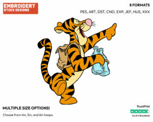 Tigger, Binoculars - Tigger - Winnie the Pooh - Disney Embroidery Design in 3 sizes & 8 formats