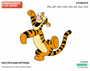 Tigger - Tigger - Winnie the Pooh - Disney Embroidery Design in 3 sizes & 8 formats