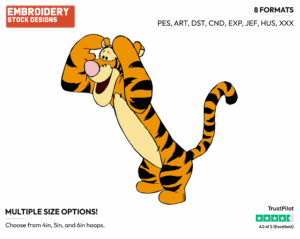 Excited - Tigger - Winnie the Pooh - Disney Embroidery Design in 3 sizes & 8 formats