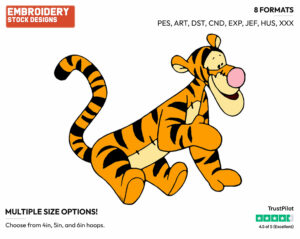 Tigger - Tigger - Winnie the Pooh - Disney Embroidery Design in 3 sizes & 8 formats