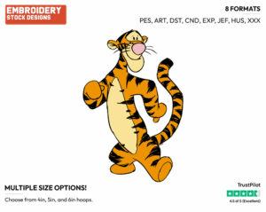 Tigger - Tigger - Winnie the Pooh - Disney Embroidery Design in 3 sizes & 8 formats