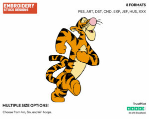 Tigger - Tigger - Winnie the Pooh - Disney Embroidery Design in 3 sizes & 8 formats