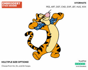 Fixing Bowtie - Tigger - Winnie the Pooh - Disney Embroidery Design in 3 sizes & 8 formats
