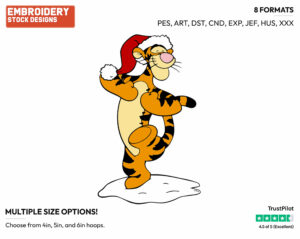 Tigger In Winter - Tigger - Winnie the Pooh - Disney Embroidery Design in 3 sizes & 8 formats