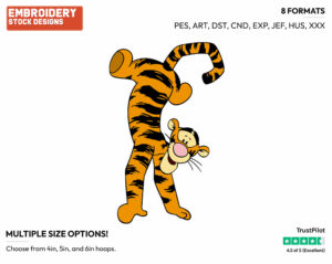 Standing Upside Down - Tigger - Winnie the Pooh - Disney Embroidery Design in 3 sizes & 8 formats
