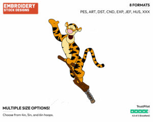 Bouncing - Tigger - Winnie the Pooh - Disney Embroidery Design in 3 sizes & 8 formats
