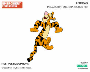 Bouncing - Tigger - Winnie the Pooh - Disney Embroidery Design in 3 sizes & 8 formats