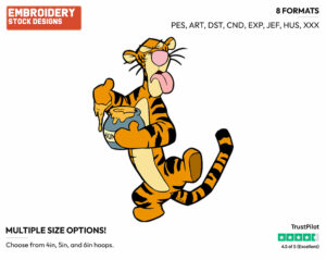 Tiggers Don'T Like Honey - Tigger - Winnie the Pooh - Disney Embroidery Design in 3 sizes & 8 formats