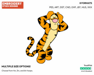 Frustrated - Tigger - Winnie the Pooh - Disney Embroidery Design in 3 sizes & 8 formats