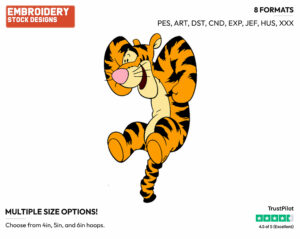 Bouncing - Tigger - Winnie the Pooh - Disney Embroidery Design in 3 sizes & 8 formats