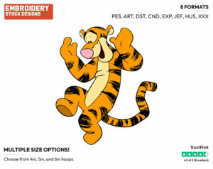 Tigger - Tigger - Winnie the Pooh - Disney Embroidery Design in 3 sizes & 8 formats