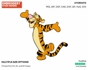 Standing With Open Arms - Tigger - Winnie the Pooh - Disney Embroidery Design in 3 sizes & 8 formats