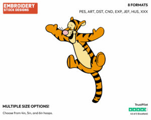 Bouncing - Tigger - Winnie the Pooh - Disney Embroidery Design in 3 sizes & 8 formats