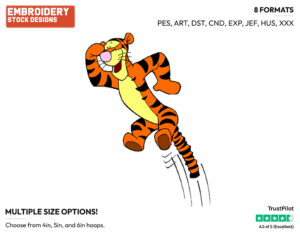 Bouncing - Tigger - Winnie the Pooh - Disney Embroidery Design in 3 sizes & 8 formats
