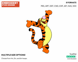 Happy - Tigger - Winnie the Pooh - Disney Embroidery Design in 3 sizes & 8 formats
