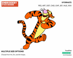 Tigger - Tigger - Winnie the Pooh - Disney Embroidery Design in 3 sizes & 8 formats