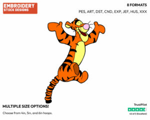 Bouncing - Tigger - Winnie the Pooh - Disney Embroidery Design in 3 sizes & 8 formats