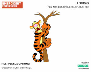 Terrified - Tigger - Winnie the Pooh - Disney Embroidery Design in 3 sizes & 8 formats