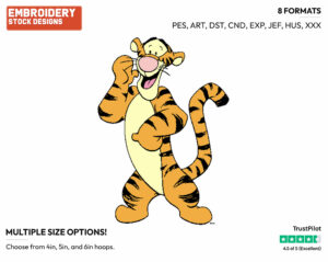 Tigger Calling Out - Tigger - Winnie the Pooh - Disney Embroidery Design in 3 sizes & 8 formats