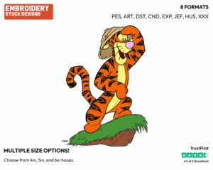 Tigger The Explorer - Tigger - Winnie the Pooh - Disney Embroidery Design in 3 sizes & 8 formats