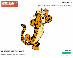 Tigger Calling Out - Tigger - Winnie the Pooh - Disney Embroidery Design in 3 sizes & 8 formats