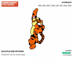 Tigger Waving - Tigger - Winnie the Pooh - Disney Embroidery Design in 3 sizes & 8 formats
