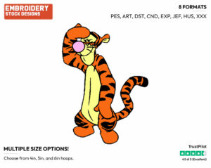 Thoughtful - Tigger - Winnie the Pooh - Disney Embroidery Design in 3 sizes & 8 formats