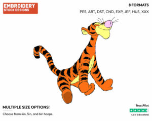 Tigger - Tigger - Winnie the Pooh - Disney Embroidery Design in 3 sizes & 8 formats
