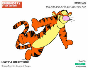 Tigger - Tigger - Winnie the Pooh - Disney Embroidery Design in 3 sizes & 8 formats