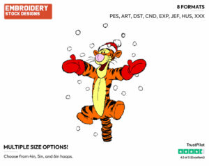 Tigger In The Snow - Tigger - Winnie the Pooh - Disney Embroidery Design in 3 sizes & 8 formats