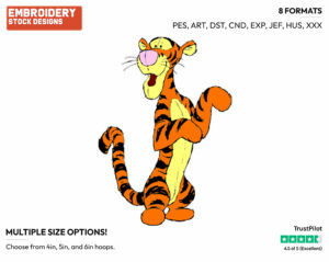 Tigger - Tigger - Winnie the Pooh - Disney Embroidery Design in 3 sizes & 8 formats