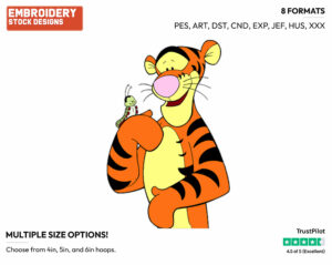 Tigger, Caterpillar - Tigger - Winnie the Pooh - Disney Embroidery Design in 3 sizes & 8 formats