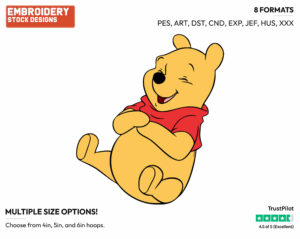 Laughing - Winnie the Pooh - Winnie the Pooh - Disney Embroidery Design in 3 sizes & 8 formats