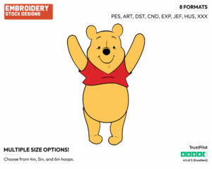 Stretching - Winnie the Pooh - Winnie the Pooh - Disney Embroidery Design in 3 sizes & 8 formats