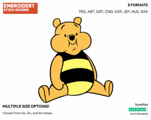 Dressed As A Bee - Winnie the Pooh - Winnie the Pooh - Disney Embroidery Design in 3 sizes & 8 formats