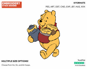 Carrying Honeypots - Winnie the Pooh - Winnie the Pooh - Disney Embroidery Design in 3 sizes & 8 formats