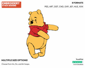 Looking Back - Winnie the Pooh - Winnie the Pooh - Disney Embroidery Design in 3 sizes & 8 formats
