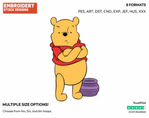 Guarding His Honeypot - Winnie the Pooh - Winnie the Pooh - Disney Embroidery Design in 3 sizes & 8 formats