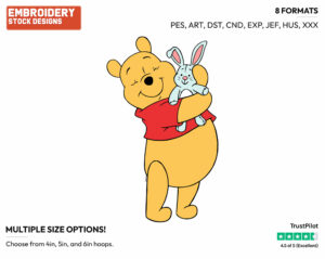 Hugging Stuffed Bunny Rabbit - Winnie the Pooh - Winnie the Pooh - Disney Embroidery Design in 3 sizes & 8 formats