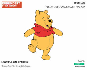 Dancing - Winnie the Pooh - Winnie the Pooh - Disney Embroidery Design in 3 sizes & 8 formats