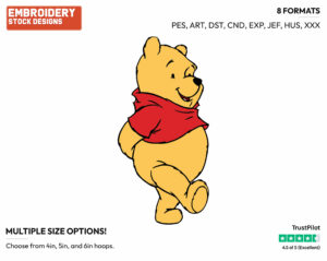 Walking - Winnie the Pooh - Winnie the Pooh - Disney Embroidery Design in 3 sizes & 8 formats